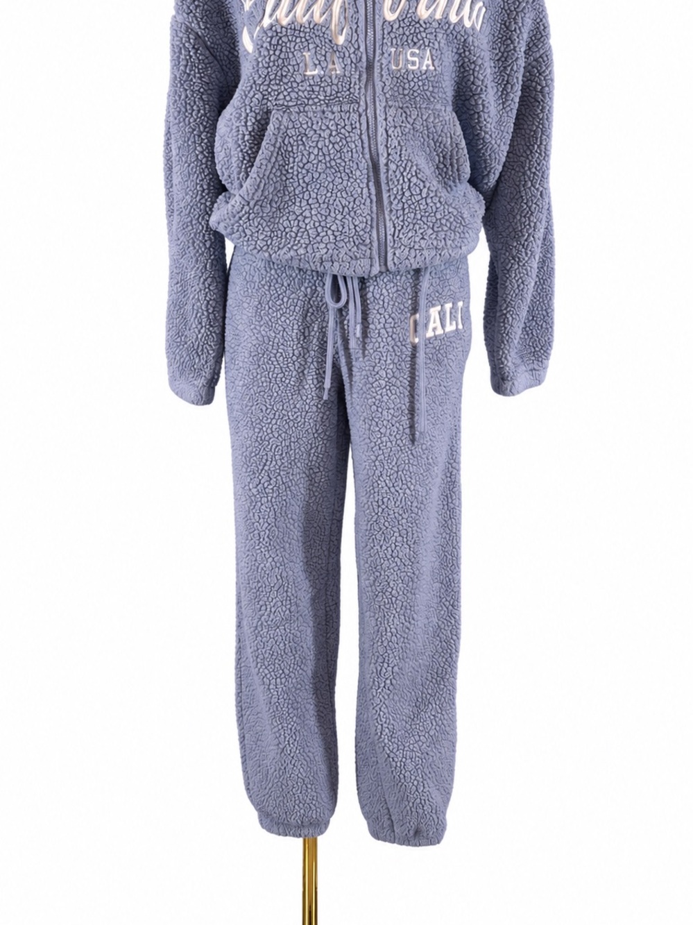 Madden Girl CALI Sherpa Fleece Jogger Pants S Periwinkle California